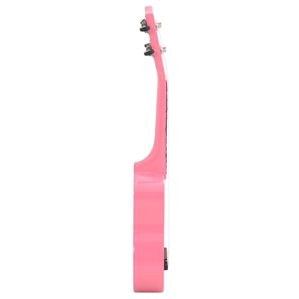 Juego de ukelele soprano de madera de tilo rosa de 23 pulgadas con bolsa, 2 púas, escala para principiantes y amantes de la música, instrumento de cuerda acústica para conciertos, orquesta