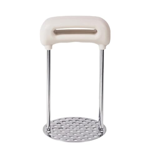KESOTO Schiacciapatate Passapatate Manuale Pestello per Alimenti Utensile Da Cucina con Design Ergonomico E Presa Sicura Adatto per Cuochi Casalinghi E, Bianco