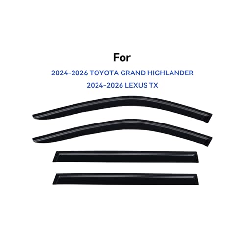 Image of Window Visors Rain Guards for 2024 2025 2026 Toyota Grand Highlander & Lexus TX, Out-Channel Window Vent Wind Deflectors Visors Shades