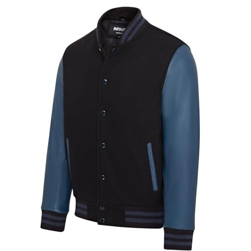 Letterman Baseball Wool Leather Varsity Bomber Jacket3