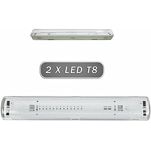 Generic - PLAFONIERA STAGNA 2 Neon LED Tubo T8 G13...