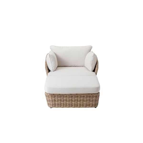 Dehner Gartenliege Tulum Set Braun/Weiß