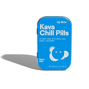Up Side | Kava Chill Pills | Kava Mints | Moon Mint Flavor | Natural Supplement for Calm & Stress Support | Single Pack