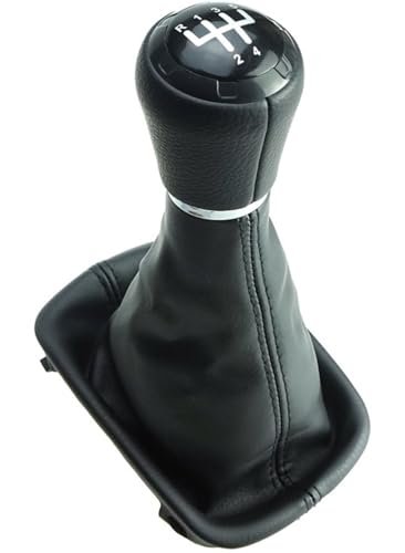 Newtown2700-parts Schaltknauf Schaltmanschette Rahmen (lange Füße) mit schwarzer Naht, 23 mm Aufnahme kompatibel für Audi A3 8L 1.6 5 Gang BJ 1996-2000