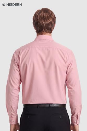 Image of HISDERN Mens Dress Shirts Long Sleeve Button Down Casual Shirts for Men Inner Contrast Formal Business Tuxedo Wedding Shirt