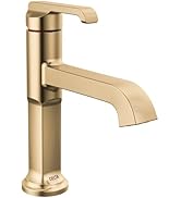 DAMONDE ハーフユニット Delta Faucet Tetra Gold Single Hole Bathroom Faucet, Gold Single