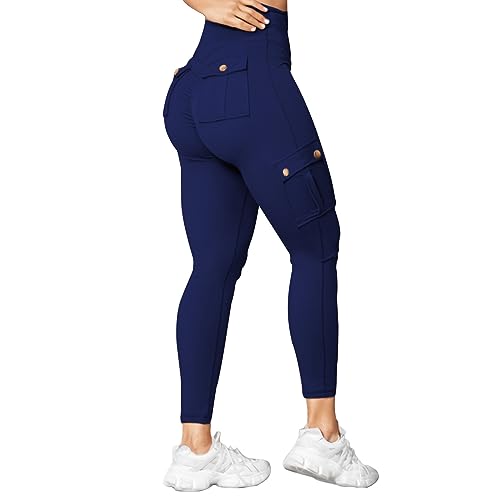 Generico Leggings mujer deportivos gimnasio leggings yoga mujer push up leggings anticelulitis Slim Fit Pants Gym sin costuras pantalón talla grande con bolsillos para deporte ocio entrenamiento,