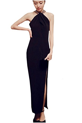 最安値 スパンコール ホルターネック ドレス ノースリーブ ブラック Sパーティ 衣裳 ダンス きれいめ フォーマル リゾート キャバクラ 背中空き ドレスワンピース マキシ丈 ノンスリーブ スパンコールドレス レディース 黒 袖なし Sの価格比較