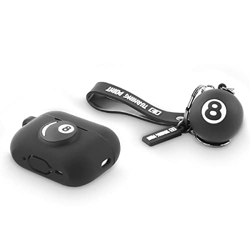 XMBYGY Airpods Pro 2nd Generation Case Cover avec Doll and Keychain, Cute Skin Design Silicone Charging Case Housse de Protection Accessoires Compatible pour Airpods Pro 2 Case 2022 (Black8)