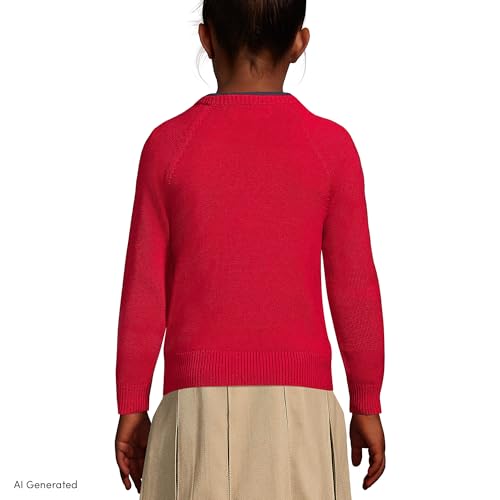 Image of Lands' End School Uniform Girls Cotton Modal Cardigan Sweater