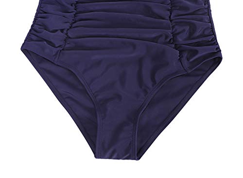 Eledobby Maiô Feminino Sólido Oceanus Com Controle De Barriga Sutiã Com Aro Maiô Peça Única Marinha
