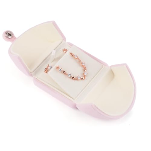 iSuperb Caja de regalo de terciopelo rosa para collar y colgante de joyería, pulsera, cadena y pendientes, caja de almacenamiento para propuesta de Navidad (caja de colgante pequeña)
