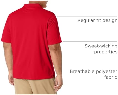 Amazon Essentials Men's Men's Regular-fit Quick-Dry Golf Polo Shirt Shirt, -Red, X-Large - 3