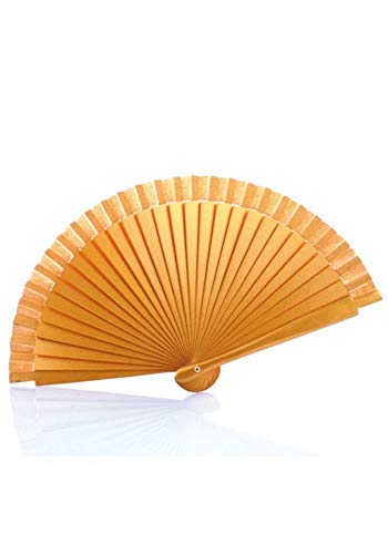 Lote de 24 Abanicos de madera liso-Oro - Abanicos para Detalles de Bodas baratos y originales Invitadas