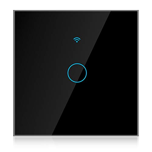 Touchscreen-Schalter, WiFi Wireless Intelligent Switch, Smart Switch, 100-250 V, für Alexa Google 1-Wege, mit Kontrollleuchten Haushaltsgeräte,