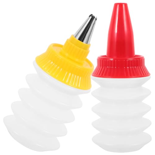 FIXOSHEE 2 piezas Botellas para Glaseado de Repostería Botellas Exprimibles Pequeñas para Decorar Pasteles y Galletas Reutilizables y Resistentes para Repostería y Color Color Aleatorio