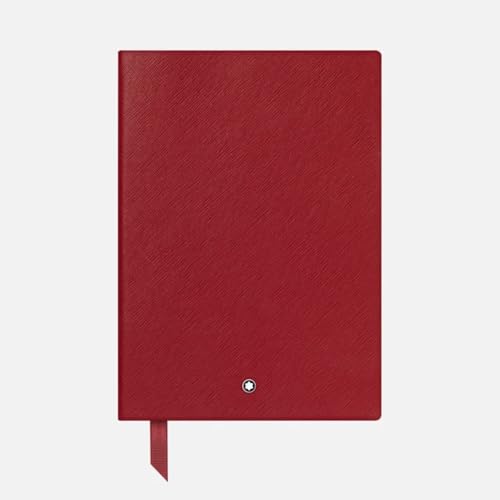 Montblanc 116521 - Cuaderno #146 Fine Stationery – Diario de piel con páginas de líneas – Bloc para apuntes A5 – 150 x 210 mm, 192 páginas, tapa color rojo
