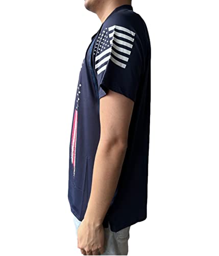 HARGLESMAN Men's Quick Dry Athletic Polo Shirt - Tactical Golf Tee, Breathable Lightweight Work Top, Navy Blue XL