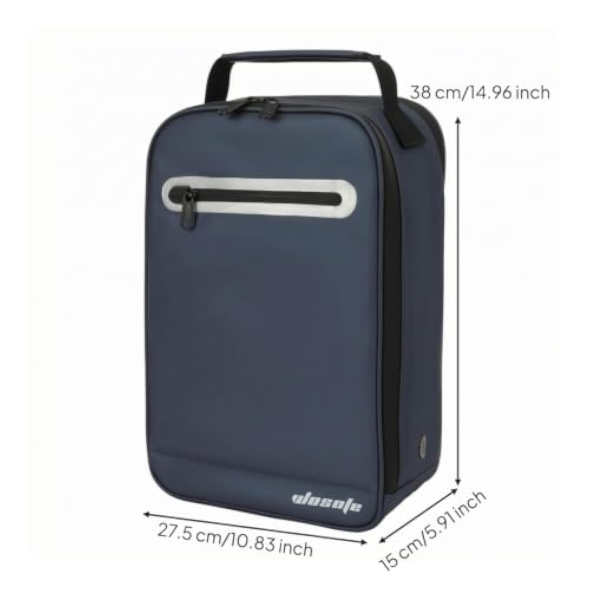 Upright Golf Shoe Bag, Rectangular Leather