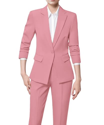2 Piece Women's Suiting Slim Fit Formal Suit for Women Casual Blazer Pant Set Business Office Outfits