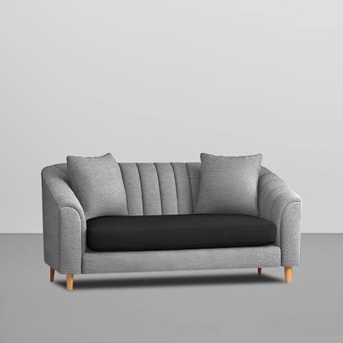 Image of Casaliving Doraldo 2 Seater Sofa Set for Living Room (Black Grey Colour) Premium Fabric Sofa