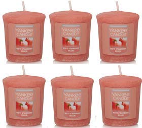 Yanke Candle White Strawberry Bellini Votive Candle 1.75 Oz. (Pack of 6)