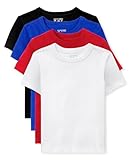 The Children's Place,Baby Boys,and Toddler Boys Basic Layering Short Sleeve Tee,Black/Blue/Red/White 4-Pack,3 Years