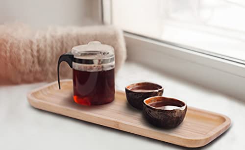 Bamboo Tray Bamboo Plates 13.8 X 5.9 X 1 Inches Serving Tray Elegant Appetizer Plates Steak Plate Coffee Tea Serving Tray Fruit Platters Party Dinner Plates Sour Candy Tray #TOP2