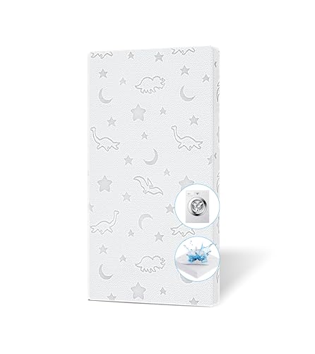 SJEUQOP 2' x 27.5' x 52' Crib Mattress Topper, High Density Foam...