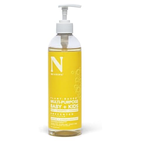 Dr. Natural Multi-Purpose Baby Plus Kids Soap, Unscented, 16 oz - Plant-Based - with Shea Butter - Hypoallergenic - Body Wash, Face Wash, Hand Soap - Sulfate-Free, Paraben-Free, Cruelty-Free Cover