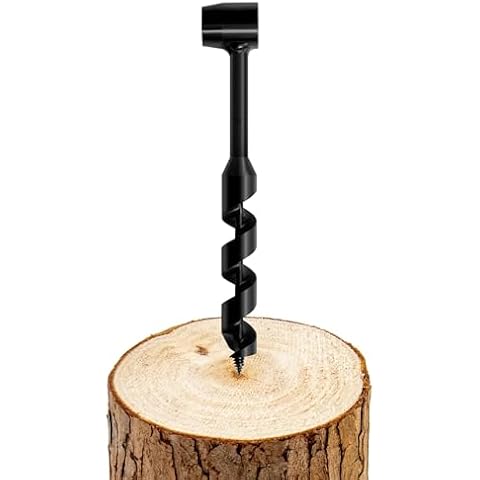 NICAVKIT 1" x 10" Long Scotch Eye Hand Wood Auger Drill Bit,1 Inch Hand Auger Wrench Manual Hole Maker for Bushcraft Settlers Gear Backpack & Camping Survival Tool Cover