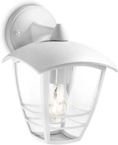 Philips Mygarden Creek Applique murale d'extérieur Blanc (nécessite 1 ampoule E27 max 60 W, non fournie) Lanterne murale