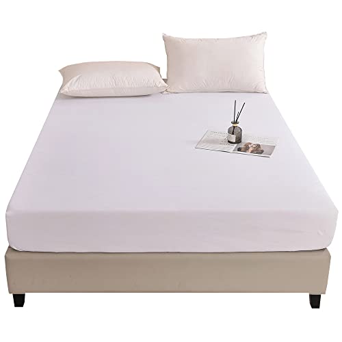 ボックスシーツ キング 吸水速乾 マチ部分約30cm シーツ 全周ゴム付き ベッドシーツ マットレスカバー ベッドカバー 敷き布団カバー 毛玉なし 縮まない 抗菌防臭 防ダニ 選べる4カラー (キング・180×200×30cm, ホワイト)