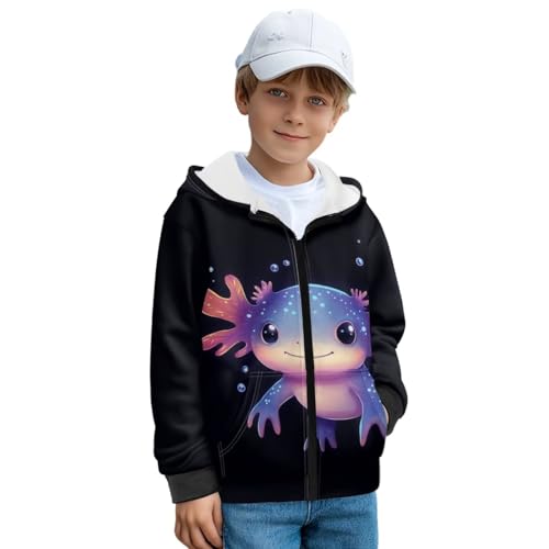 Kids Zip Up Hoodies for Boys Girls Hooded Sweatshirt Size 6-16 Years2