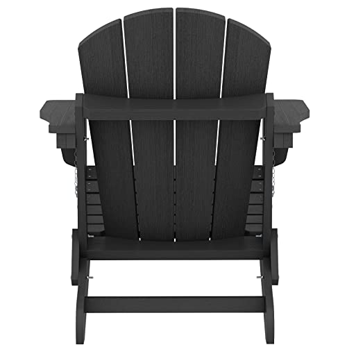 Serwall FOLDING BLACK Adirondack Chairs Patio Chairs Lawn Chair Outdoor Weather Resistant thumb #11