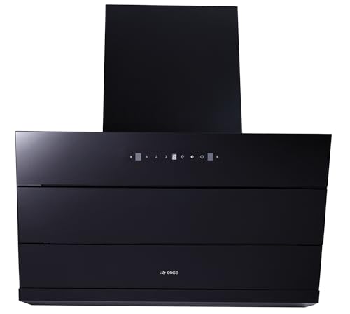 Image of Elica 90cm 1700 m3 /hr Filterless Autoclean Angular Kitchen Chimney with 15 Years Motor & 5 Years Comprehensive Warranty | EFL 3V 901 HAC LTW MS NERO | Black | Touch + Motion Sensor Control | Slant