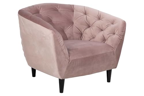 AC Design Furniture Ragnar Bequemer Sessel aus Rosa Samtstoff, Chesterfield Sessel für das Wohnzimmer, B: 97 x H: 76 x T: 90 cm
