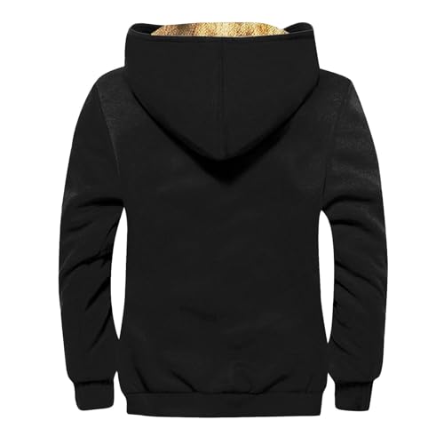 ZEFOTIM Fleece Lined Jacket Men Oversized Tall and Big Work Winter Coat Men with Hood Plus Size Plain Casual Hoodie2
