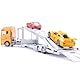 siku 3944, MAN Autotransporter, 1:50, Inkl. 2 Spielzeug-Autos, Metall/Kunststoff, Gelb/Silber, Abkoppelbarer Anhänger, Absenkbare Plattform