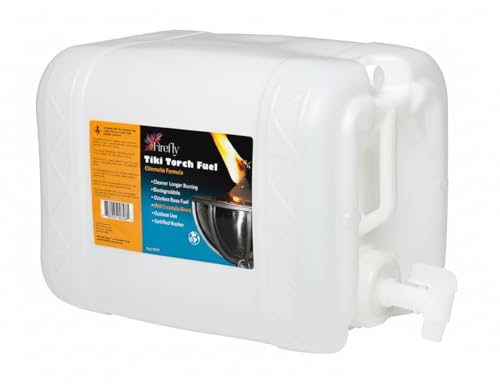 Image of Firefly Fuel Tiki Torch Fuel, 5 Gallons Outdoor Lamp Oil, Citronella Formula, Clean Burning, Low Smoke, Long-Lasting Fuel for Tiki Torches and Lanterns