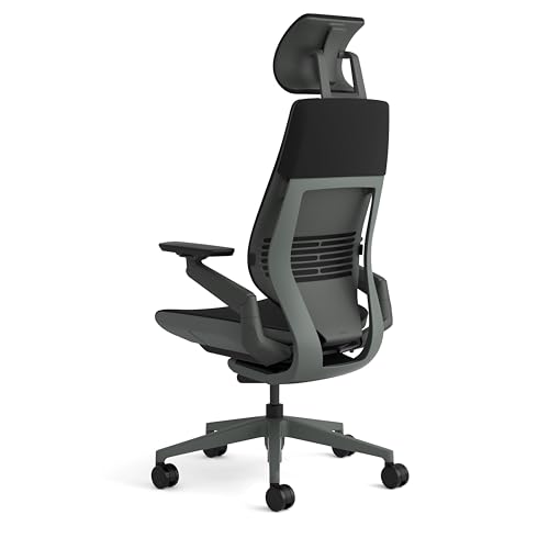 Image of Steelcase Gesture Ergonomic Office Chair with 360 Armrests, 3D Live Back Lumbar Support, Adjustable Headrest, Onyx Black, 66 x 62.5 x 107 cm