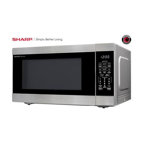 SHARP Countertop Microwave Oven with Removable 16.5" Carousel Turntable, 1200 Watt, 2.2 Cubic Feet, Stainless Steel