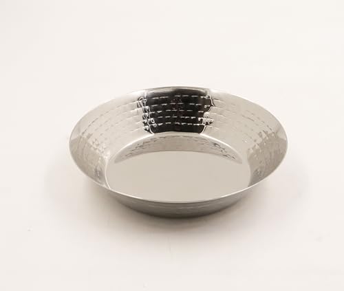 Image of Spillbox Stainless Steel Hammered Parat l|Quarter Plates| Snack Plate|Nasta Plate| Dessert Plate Set| Side Dish Plate |Mirror Finish| BPA Free- Hammered Parat Plate (Small)