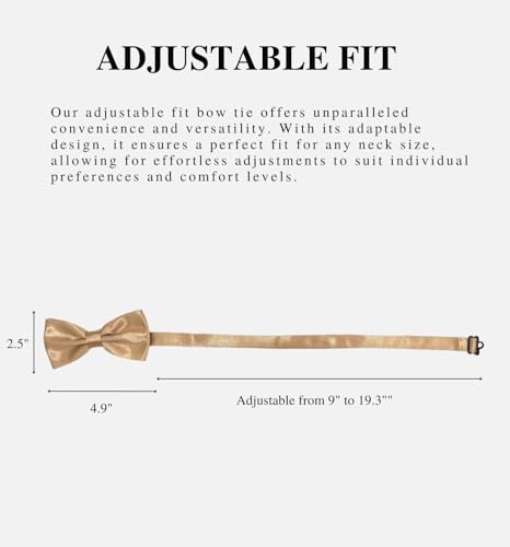 Image of MDSTYLE Bow Ties for Men Pre-Tied Adjustable - Classic Men's Bow Tie - Tuxedo Wedding Formal Bowtie Solid Color Bowties