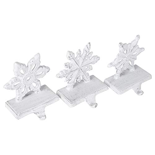 Cintre de Noël flocon de neige blanc en métal lot de 3 de 6x5cm - 4