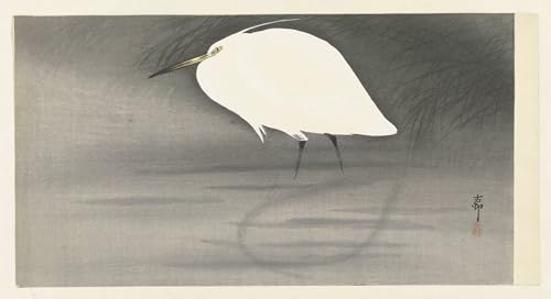 Lienzo mural de la pintura Garzetta de Ohara Koson con acabado artístico premium de 60x90cm