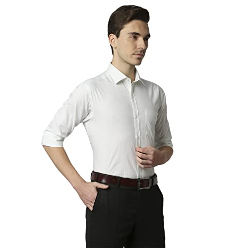 Image of Park Avenue Men's Pure Cotton Stripe Pattern Slim Fit Semi Cutaway Collar Full Sleeve Formal Shirt