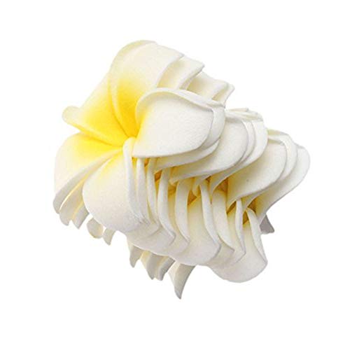 25Pcs Diameter 2.8 Inch Hawaiian Artificial Plumeria Foam Flower For Wedding Party Home Decoration White Yellow #TOP1