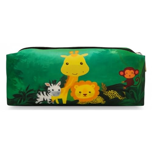 Estojo Escolar Infantil Menina e Menino Espaçoso Grande Lapis e Caneta Juvenil Necesserie (Safari)