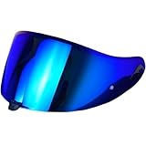 バイク ヘルメット シールド ミラーシールド ヘルメットレンズ 【適合：OGK KABUTO AEROBLADE 5/6】 ヘルメット・バイザー 紫外線 吸収 バイク用 ヘルメットアフターマーケット交換 風防ガラス 防風 防塵 取付簡単 交換便利 (レボティーブルー) [並行輸入品]
